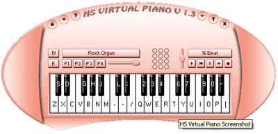 Giao diện đàn piano ảo HS