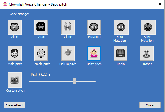 Clownfish Voice Changer là phần mềm giả giọng nói PC miễn phí