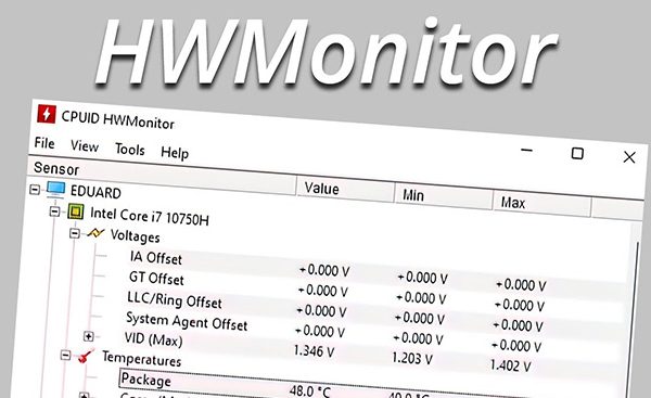 Download HWMonitor 1.52 Theo dõi, giám sát phần cứng máy tính