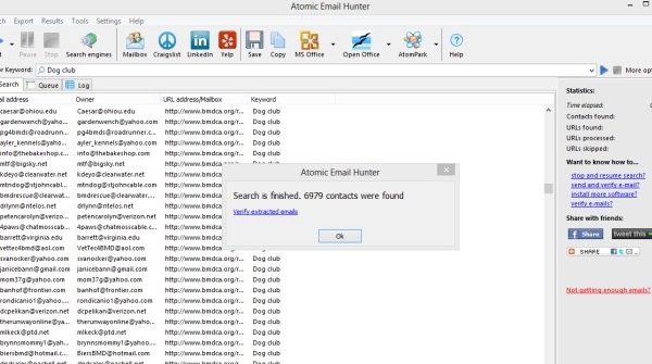 Download Atomic Email Hunter 15.16 Phần mềm quét địa chỉ Email nhanh chóng