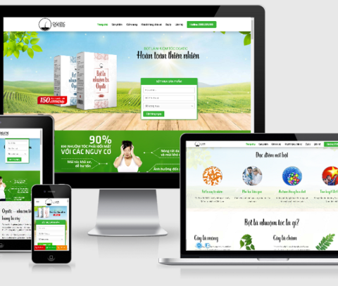 Landing page giới thiệu bột nhuộm tóc Ogatic
