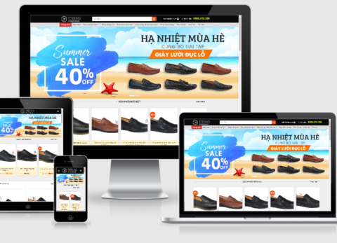 Thiết kế web bán giày nam đẹp, sang trọng, chuyên nghiệp
