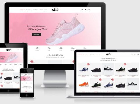 Theme WordPress bán giày dép thời trang mẫu số 2