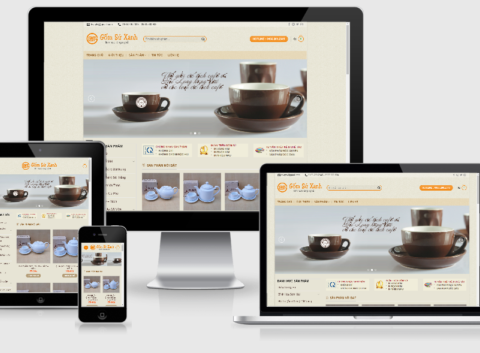Thiết kế website bán gốm sứ mẫu số 2 – Gốm sứ xanh