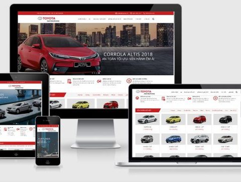 Thiết kế website bán ô tô Toyota đẹp tuyệt vời