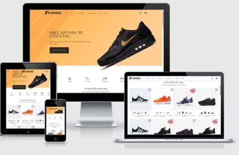 Thiết kế website giày Sneaker thời trang mẫu số 4