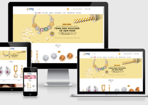 Thiết kế web bán trang sức, nữ trang, đồng hồ giống PNJ