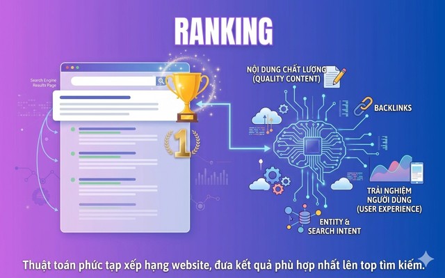 SEO Là Gì? SEO trong kỷ nguyên AI Search 5 Thuật toán xếp hạng website, đưa kết quả phù hợp nhất lên top tìm kiếm.