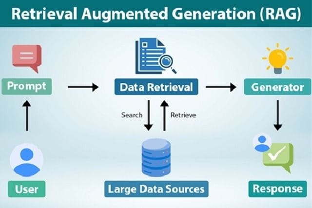 Cách SEO Website Trong Kỷ Nguyên AI Search 2026 3 Minh họa công nghệ RAG truy xuất dữ liệu từ nguồn bên ngoài.