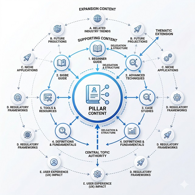 Dịch vụ SEO 150 Mô hình Topic Cluster nâng cao: Pillar, Supporting và Expansion