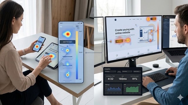 21 yếu tố xếp hạng SEO quan trọng của Google 2026 4 Người dùng đang tương tác với website (click, scroll, tap)