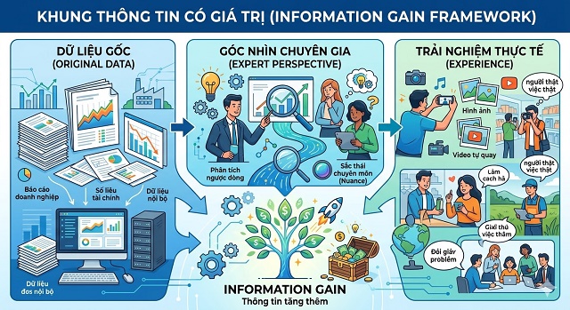 SEO 2026 Khác Gì SEO Truyền Thống? Toàn Cảnh Sự Thay Đổi & Cách Tối Ưu Để Không Bị “Đào Thải” 4 Information Gain tạo lợi thế cạnh tranh