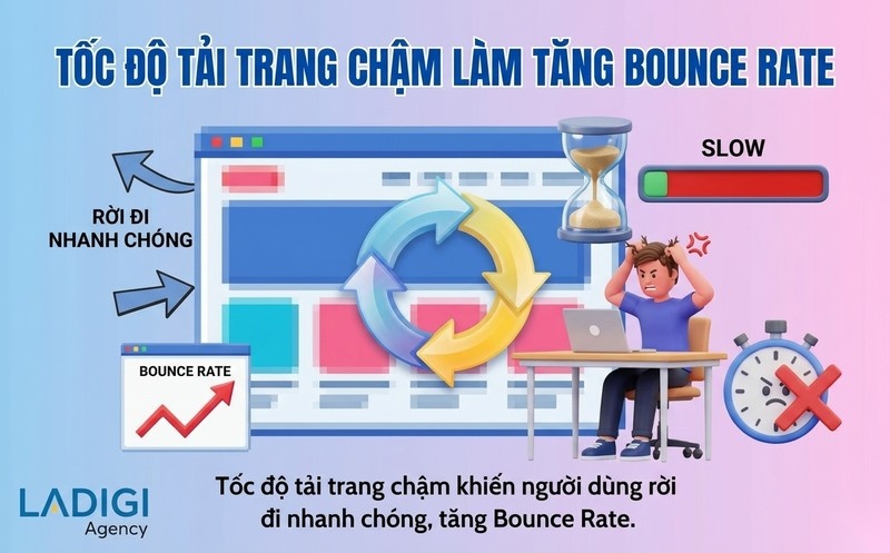 Bounce Rate là gì? Tỷ lệ thoát bao nhiêu là tốt và cách giảm hiệu quả 5 H3 Tốc độ tải trang chậm Page Speed