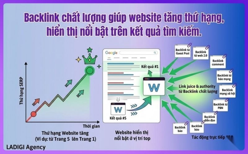 Backlink là gì? Cách xây dựng Backlink chất lượng hiệu quả cho SEO 2 Backlink chất lượng giúp website tăng thứ hạng, hiển thị nổi bật trên kết quả tìm kiếm