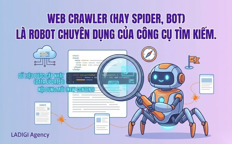 Crawling là gì trong SEO? Cách thức hoạt động của Web Crawler và Tối ưu hóa 2 Định nghĩa Web Crawler Robot thu thập dữ liệu