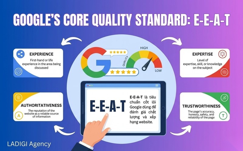 E-E-A-T là gì? Tầm quan trọng và cách tối ưu cho SEO website 8 E E A T là tiêu chuẩn đánh giá chất lượng cốt lõi của Google
