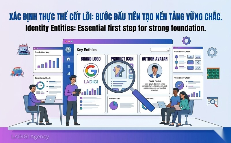 Entity Consistency là gì? Tầm quan trọng của Entity Consistency trong SEO 7 Bước 1 Xác định thực thể cốt lõi Tất cả entities liên quan đến thương hiệu sản phẩm tác giả