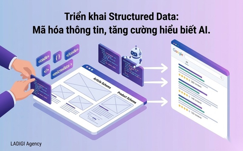 Entity Consistency là gì? Tầm quan trọng của Entity Consistency trong SEO 8 Bước 3 Triển khai Structured Data Khai báo Schema Markup chuẩn xác