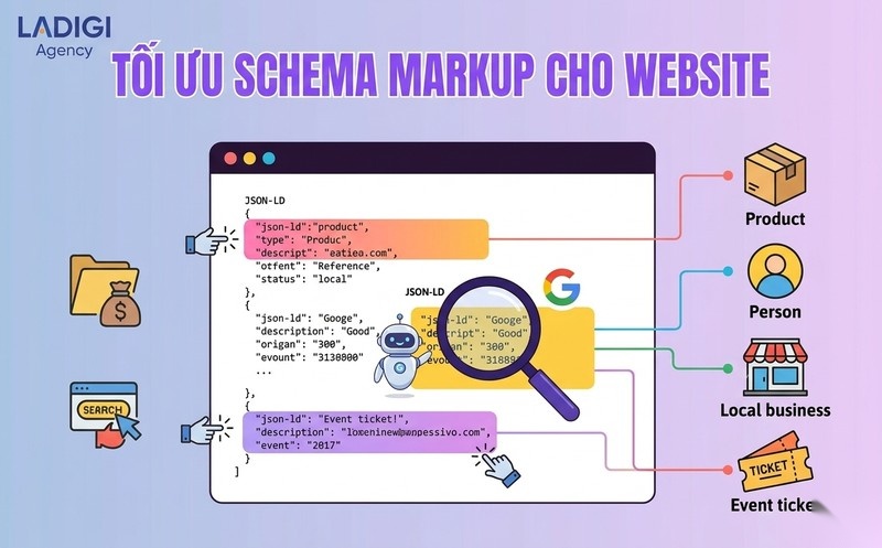 Entity SEO là gì? Tại sao Entity SEO lại quan trọng trong SEO hiện đại? 4 Bước 2 Tối ưu dữ liệu có cấu trúc Sử dụng Schema Markup cho Entities