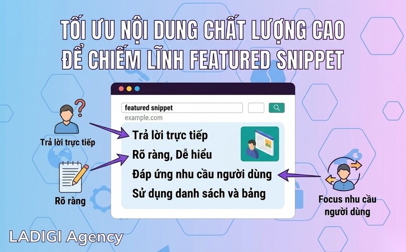 Featured Snippet là gì? Cách tối ưu Featured Snippet hiệu quả 7 Tối ưu nội dung chất lượng cao Giải quyết vấn đề trực tiếp dễ đọc