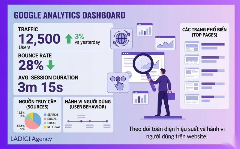 Google Analytics là gì? Cách sử dụng, lợi ích và tìm hiểu về GA4 5 3 Lợi ích khi sử dụng Google Analytics Giá trị mang lại cho doanh nghiệp và SEO