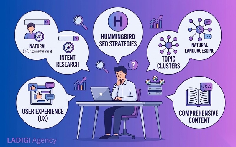 Google Hummingbird là gì? Cơ chế hoạt động và cách tối ưu SEO hiệu quả 9 Chiến lược tối ưu SEO website với Google Hummingbird Thực hành Hướng dẫn