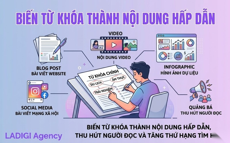Google Keyword Planner là gì? Hướng dẫn sử dụng và Chiến lược tối ưu Keyword 7 Ứng dụng từ khóa đã chọn vào chiến lược nội dung