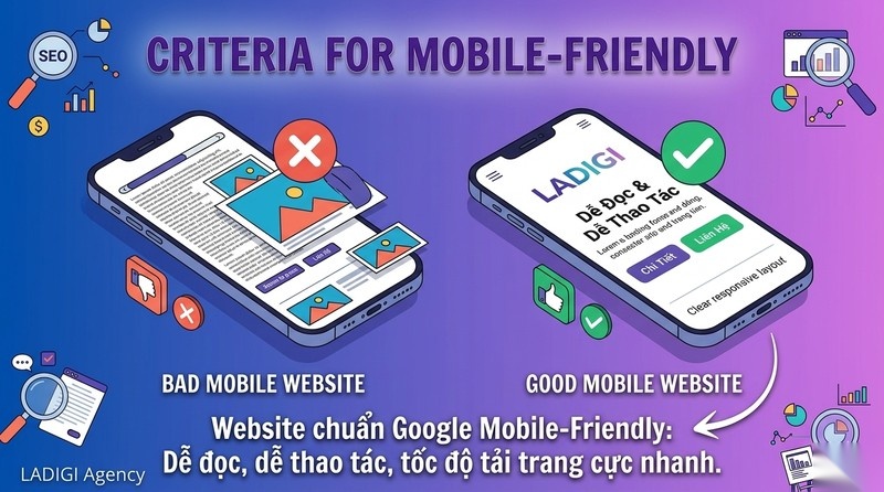 Google Mobile-Friendly là gì? 6 tiêu chí chính của một website Mobile-Friendly chuẩn Google 3 Các tiêu chí chính của một website Mobile Friendly chuẩn Google