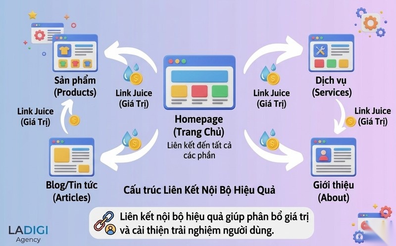 Google PageRank là gì? Hiểu về thuật toán và tầm quan trọng trong SEO hiện đại 8 4 2 Liên kết nội bộ