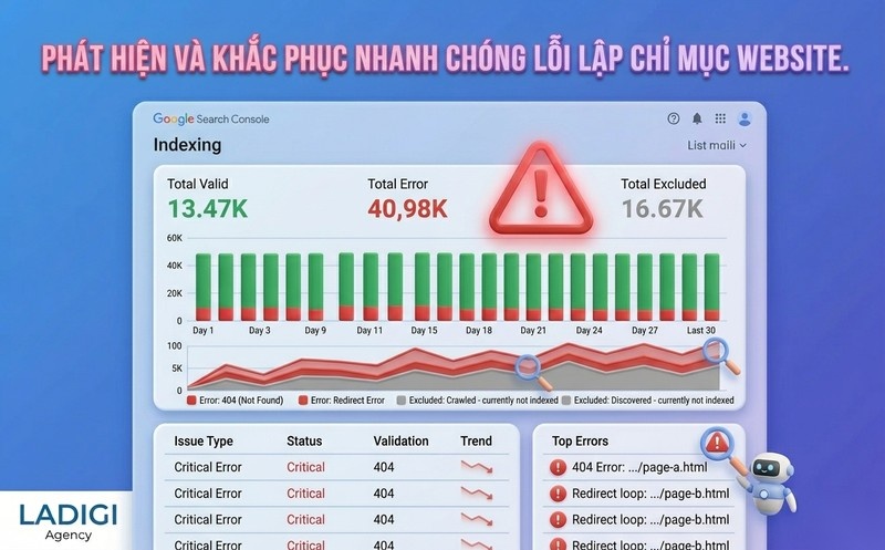 Google Search Console là gì? Hướng dẫn cài đặt và sử dụng hiệu quả để tối ưu SEO 4 Phát hiện lỗi thu thập dữ liệu Trạng thái lập chỉ mục