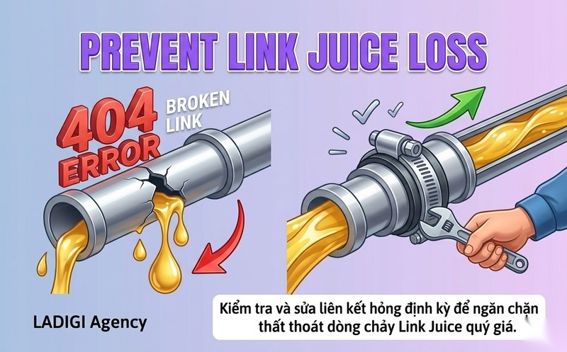 Link Juice là gì? Cách hoạt động và tối ưu hiệu quả trong SEO 9 H3 Tránh thất thoát Liên kết hỏng trang 404