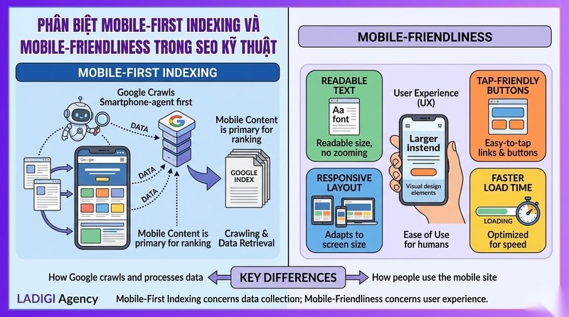 Mobile-First Indexing là gì? 6 bước tối ưu website cho Mobile-First Indexing 3 Mobile First Indexing khác gì Mobile Friendliness