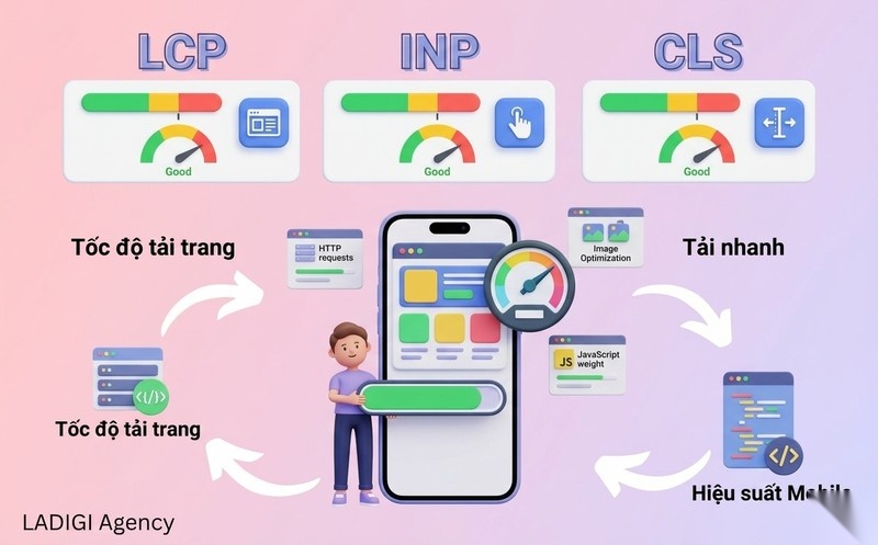 Mobile-First Indexing là gì? 6 bước tối ưu website cho Mobile-First Indexing 6 Tối ưu tốc độ tải trang trên thiết bị di động Page Speed Core Web Vitals