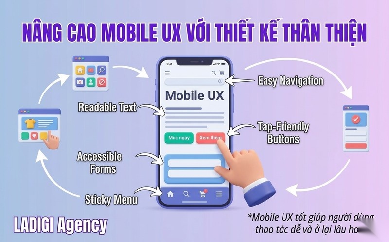 Mobile-First Indexing là gì? 6 bước tối ưu website cho Mobile-First Indexing 8 Tối ưu trải nghiệm người dùng di động Mobile UX
