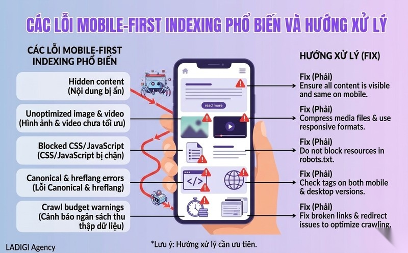 Mobile-First Indexing là gì? 6 bước tối ưu website cho Mobile-First Indexing 10 Các lỗi thường gặp và chiến lược khắc phục