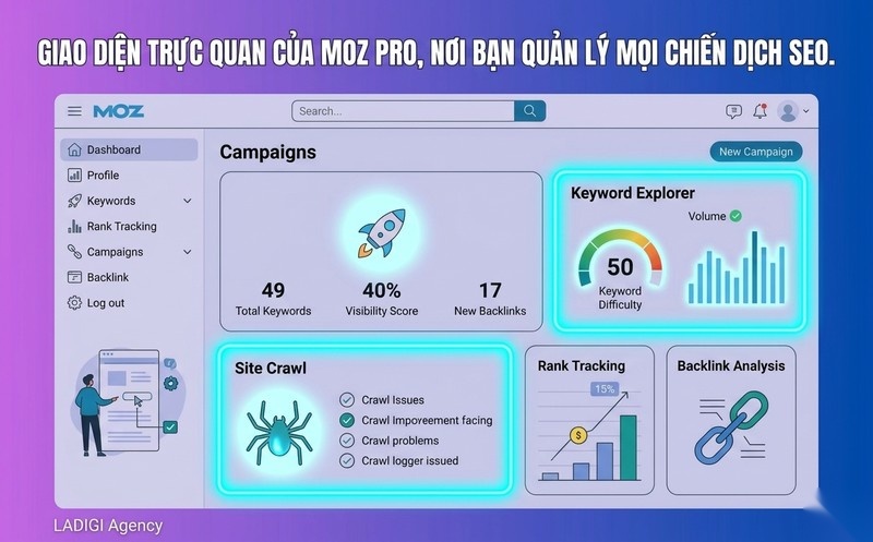 Moz là gì? Vai trò của Moz trong hệ sinh thái SEO 4 Moz Pro Nền tảng SEO toàn diện