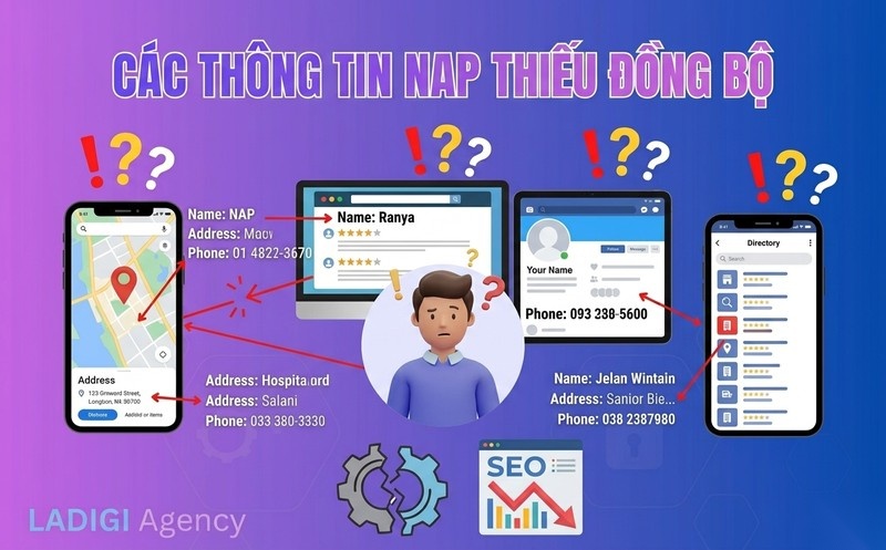 NAP Consistency là gì? Tầm quan trọng và Cách tối ưu hiệu quả trong Local SEO 5 Không đồng bộ thông tin trên nhiều nền tảng Citations
