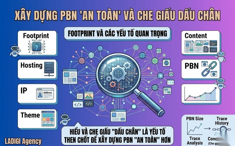 PBN là gì? Cách xây dựng PBN “an toàn” và những sai lầm cần tránh 5 3 3 Hiểu về Footprint Dấu chân và cách che dấu hiệu quả Hosting IP Theme Content