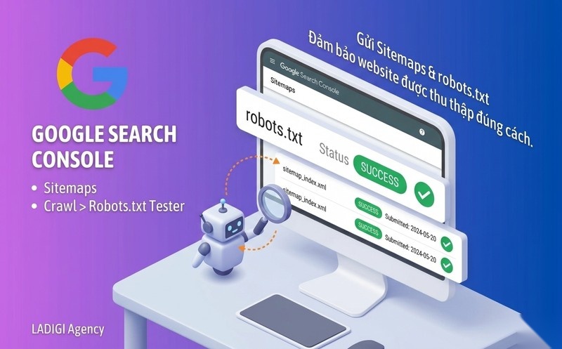 Robots.txt là gì? Cú pháp, cách cấu hình và tối ưu cho SEO 2 Kiểm tra và gửi Robots txt Google Search Console