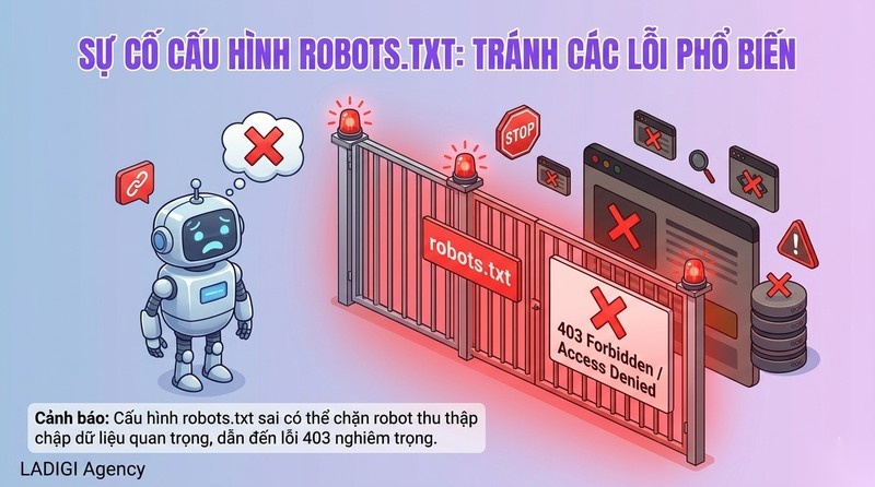 Robots.txt là gì? Cú pháp, cách cấu hình và tối ưu cho SEO 5 Lỗi cấu hình thường gặp Hậu quả và cách sửa