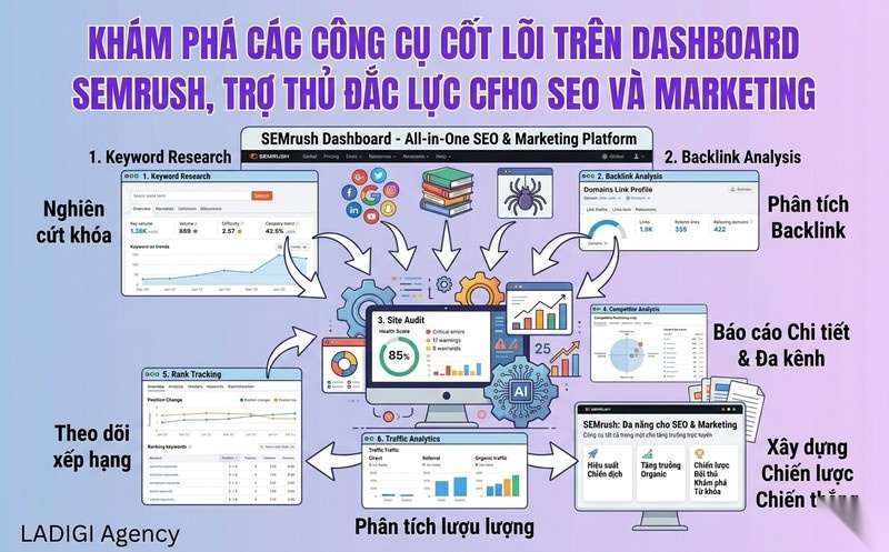 SEMrush là gì? Hướng dẫn sử dụng và Tính năng hỗ trợ SEO hiệu quả 3 Các tính năng chính của SEMrush