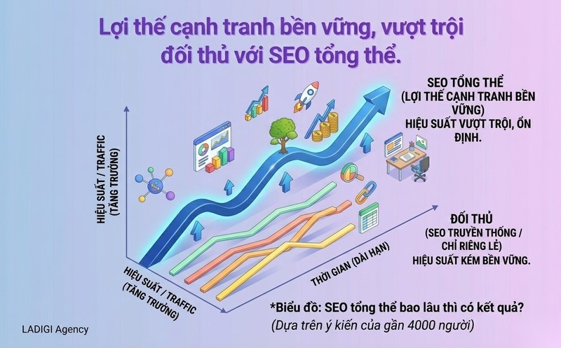 SEO tổng thể là gì? Chiến lược triển khai SEO tổng thể hiệu quả 7 H3 Website muốn tạo lợi thế cạnh tranh bền vững