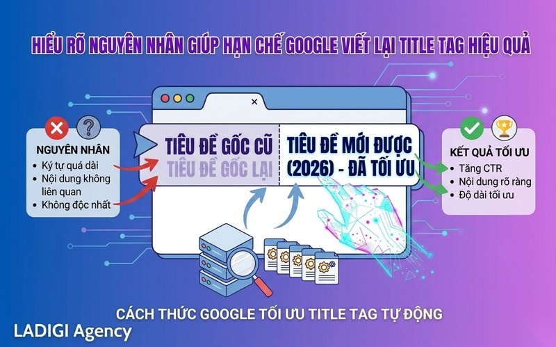 Title tag là gì? Vai trò và tầm quan trọng của Title Tag trong SEO 9 Title Tag bị Google viết lại Nguyên nhân cách hạn chế