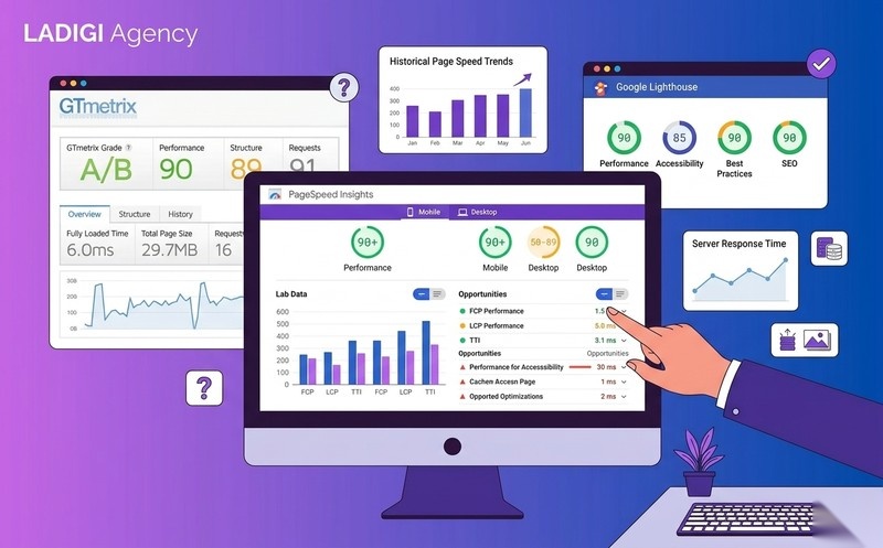 Tốc độ tải trang (Page Speed) là gì? 6 yếu tố chính ảnh hưởng đến Tốc độ tải trang 10 Đo lường Tốc độ tải trang bằng các công cụ phổ biến