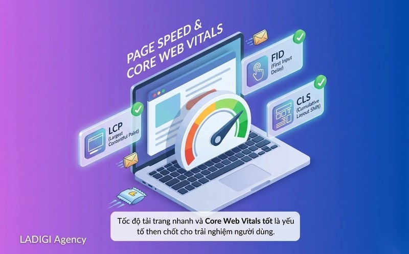 Technical SEO là gì? 7 yếu tố quan trọng trong tối ưu Technical SEO 3 Tốc độ tải trang nhanh và Core Web Vitals tốt là yếu tố then chốt cho trải nghiệm người dùng