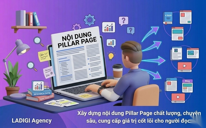 Topic Cluster là gì? Hướng dẫn triển khai chi tiết và Tối ưu cho SEO 7 4 5 Xây dựng nội dung Pillar Page Viết bài viết chủ đạo