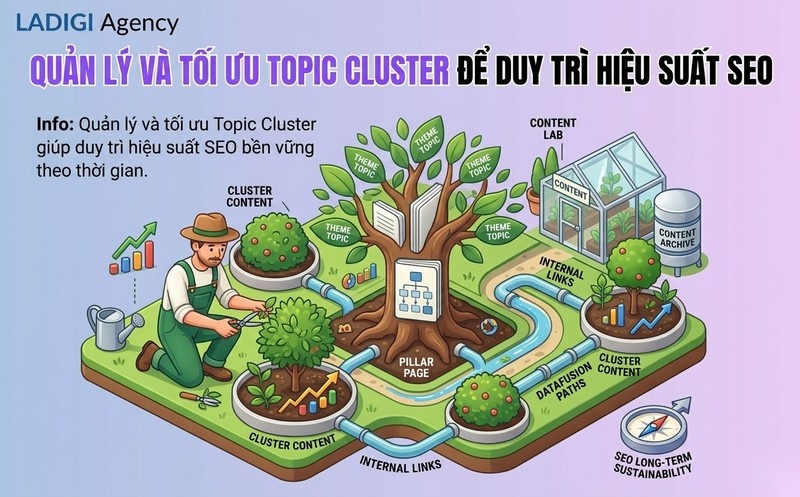 Topic Cluster là gì? Hướng dẫn triển khai chi tiết và Tối ưu cho SEO 9 5 Tối ưu và quản lý Topic Cluster bền vững Mẹo nâng cao và tránh sai lầm