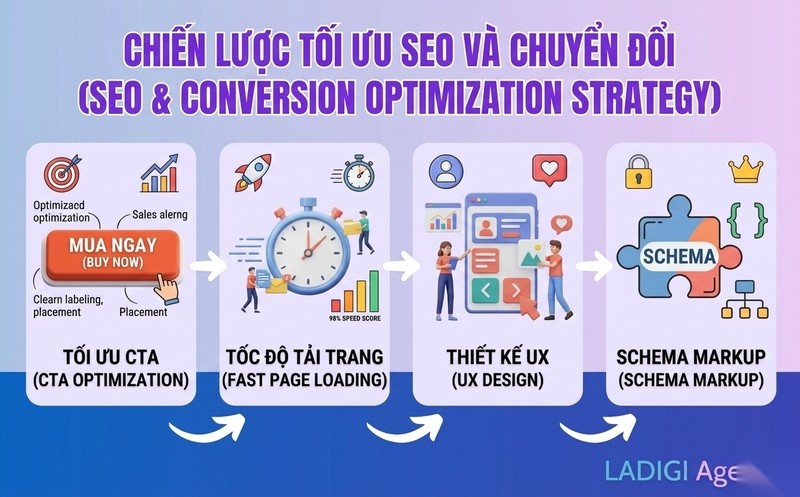 Transactional Intent là gì? Cách tối ưu để tăng chuyển đổi hiệu quả 5 3 4 Chiến lược tối ưu nội dung cho Transactional Intent CTA tốc độ tải trang UX schema markup
