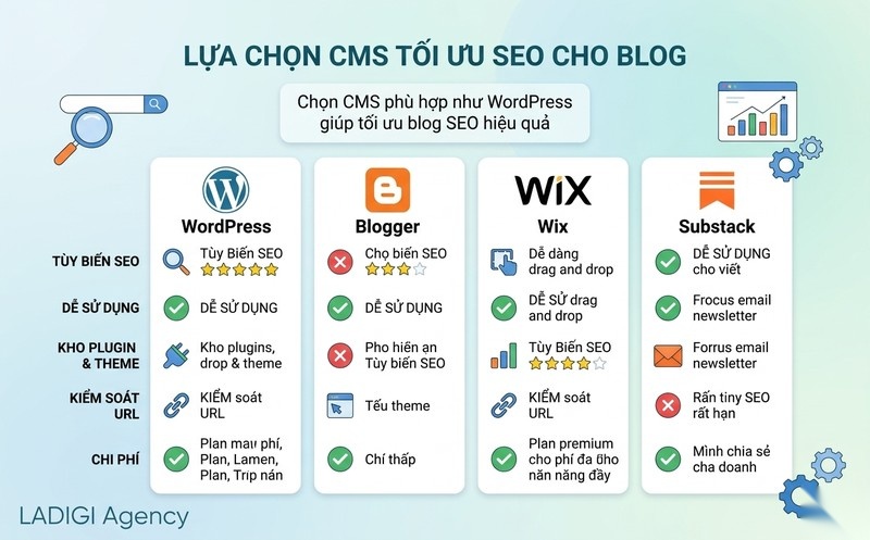 Blog là gì? 6 bước xây dựng và tối ưu Blog hiệu quả cho SEO 7 Lựa chọn nền tảng CMS phù hợp