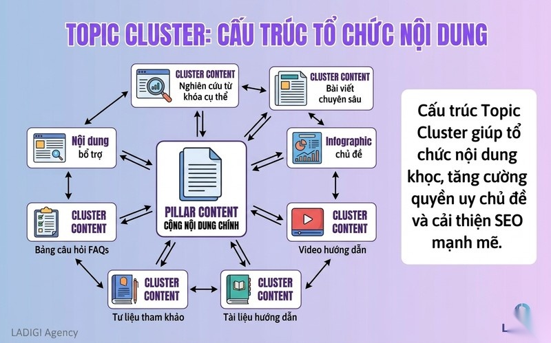 Content Gap là gì? 5 bước phân tích Content Gap hiệu quả 8 Xây dựng cấu trúc chủ đề Topic Cluster